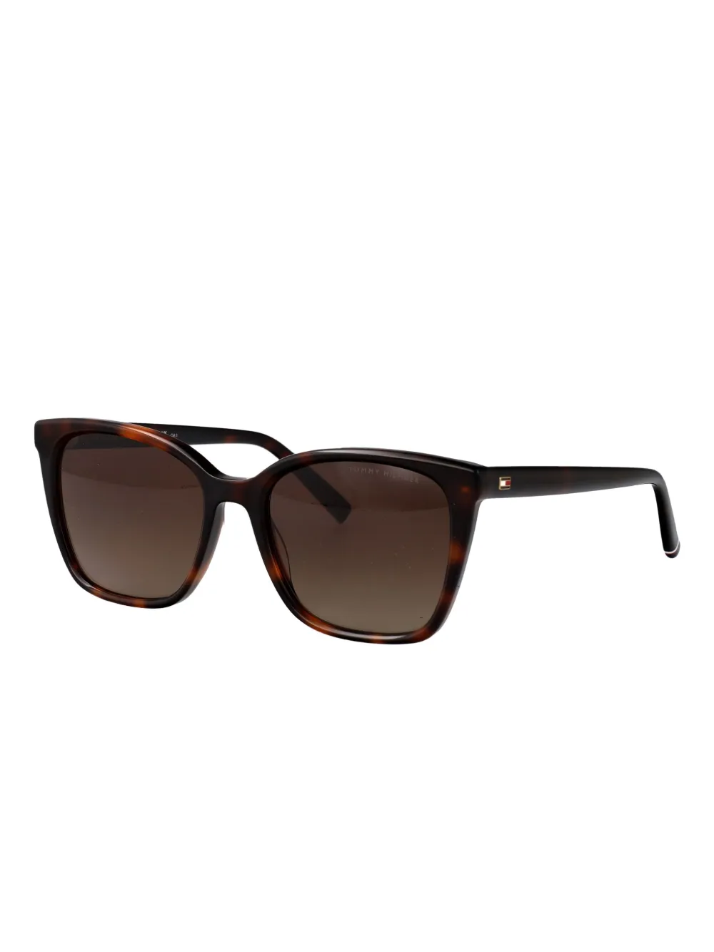 Tommy Hilfiger Zonnebril met cat-eye montuur en schildpadschild design - Bruin