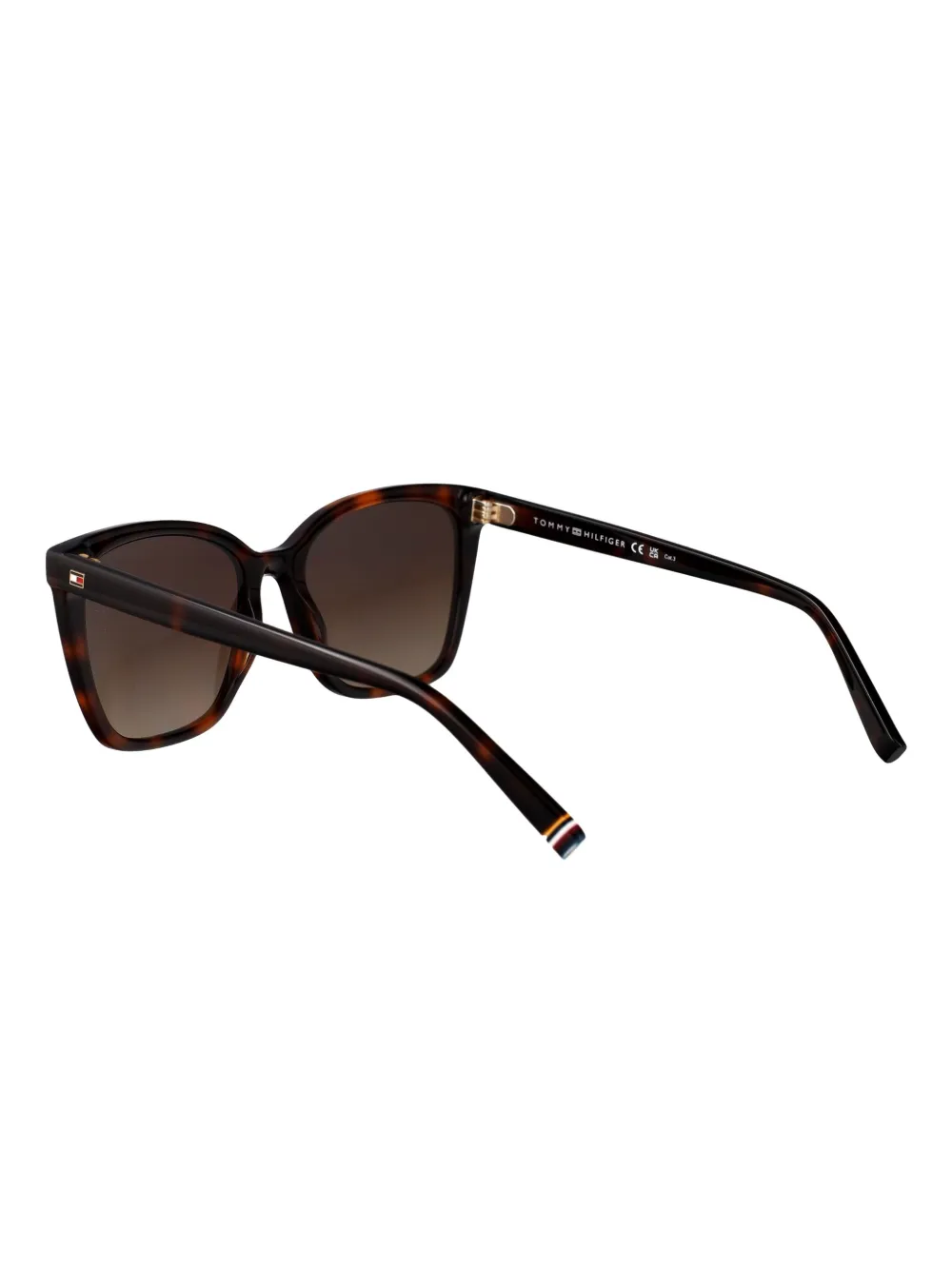 Tommy Hilfiger Zonnebril met cat-eye montuur en schildpadschild design Bruin