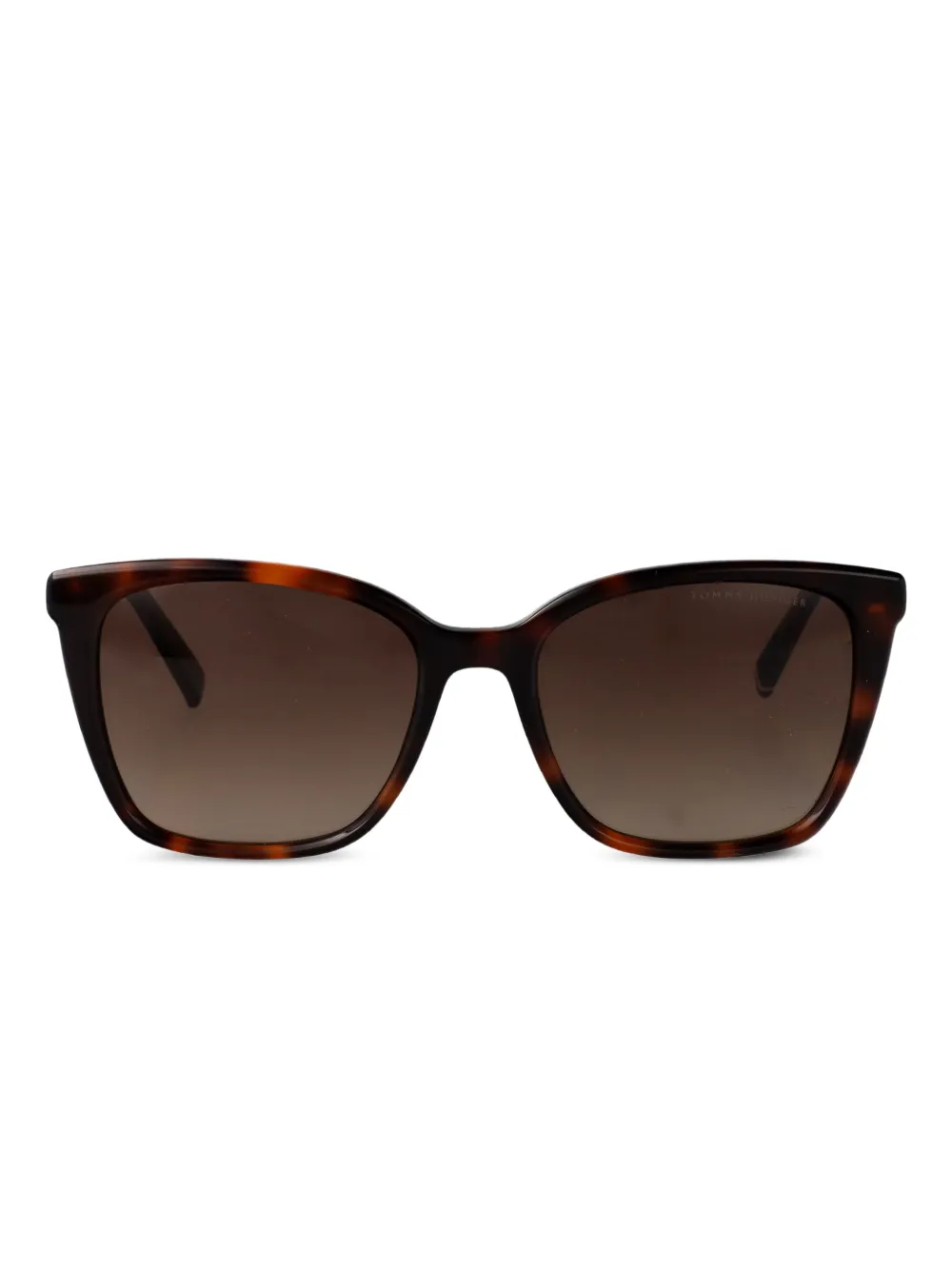 Tommy Hilfiger Zonnebril met cat-eye montuur en schildpadschild design Bruin
