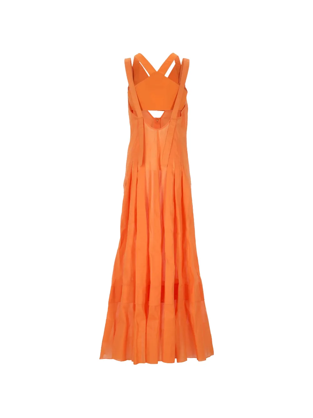 Alberta Ferretti Button-down geplooide maxi-jurk Oranje
