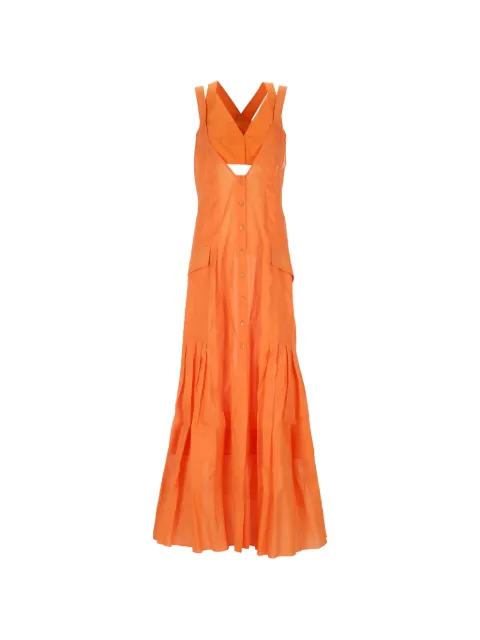 Alberta Ferretti pleated button-down maxi dress