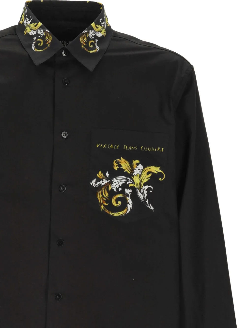 Versace Jeans Couture Overhemd met barokprint en zak Zwart