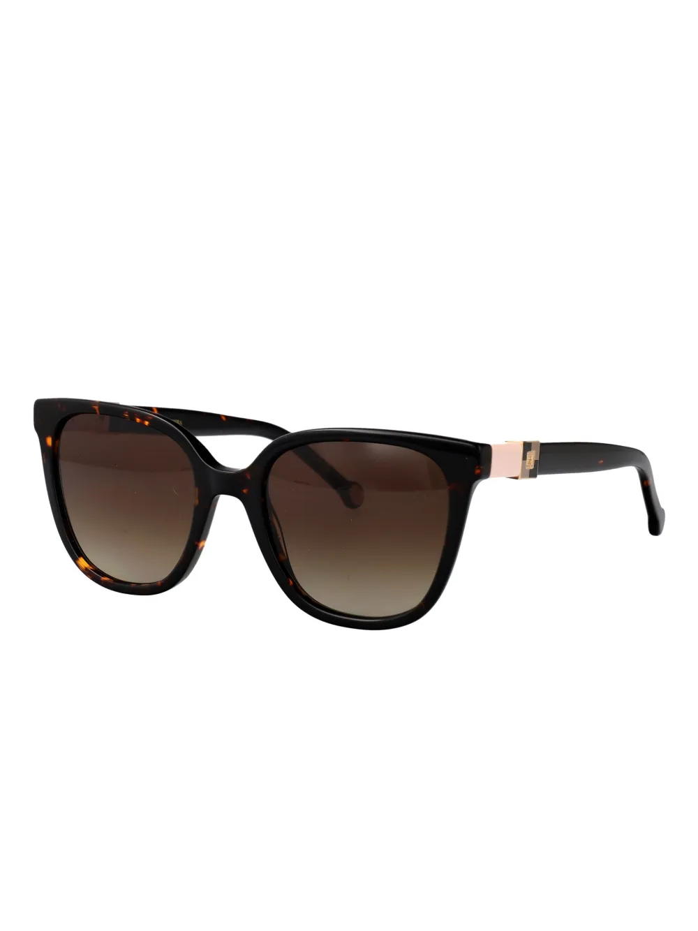 Carolina Herrera Her zonnebril met vierkant montuur en schildpadschild-design Bruin