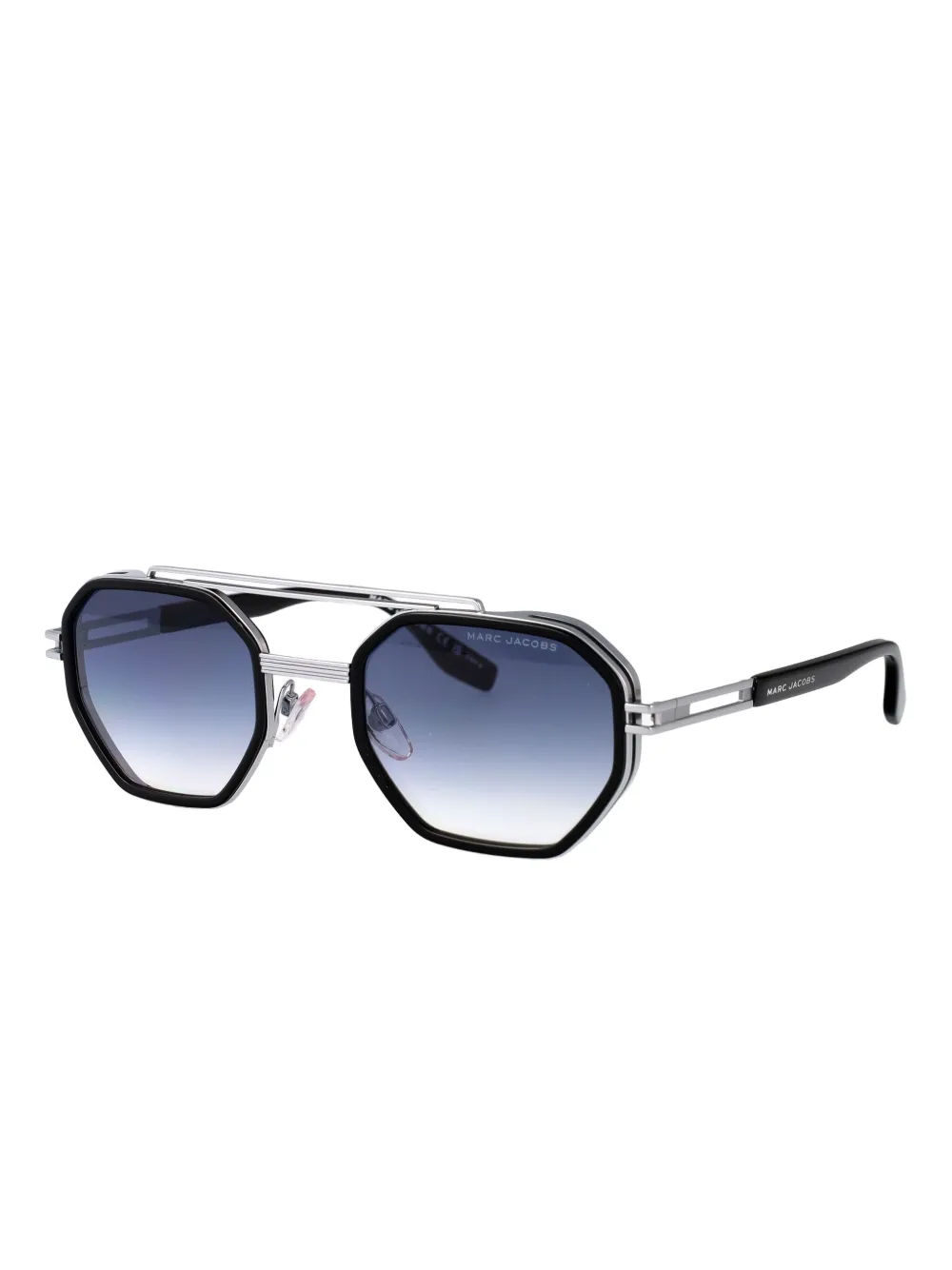 Marc Jacobs Eyewear 782 S zonnebril met geometrisch titanium montuur Zwart