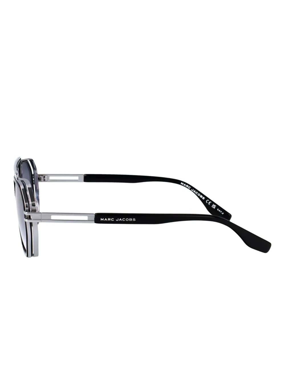 Marc Jacobs Eyewear 782 S zonnebril met geometrisch titanium montuur Zwart