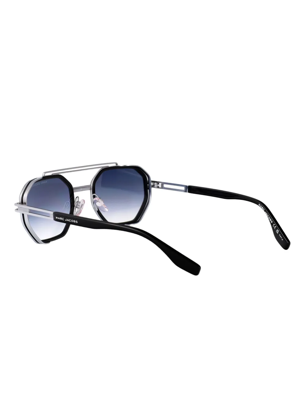 Marc Jacobs Eyewear 782 S zonnebril met geometrisch titanium montuur Zwart