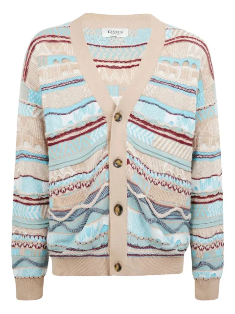 Laneus patterned-jacquard cardigan