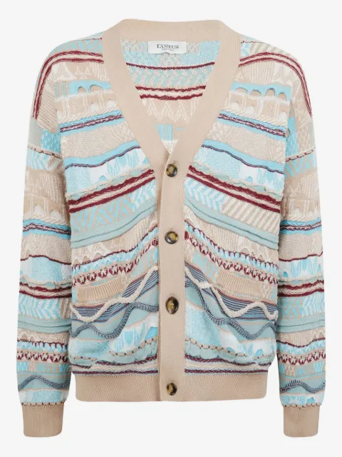 Laneus patterned-jacquard cardigan