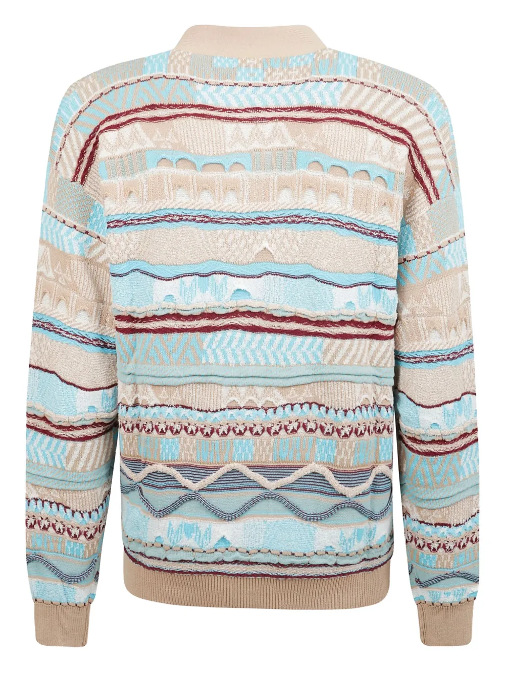 Laneus Patterned-jacquard Cardigan In Neutral
