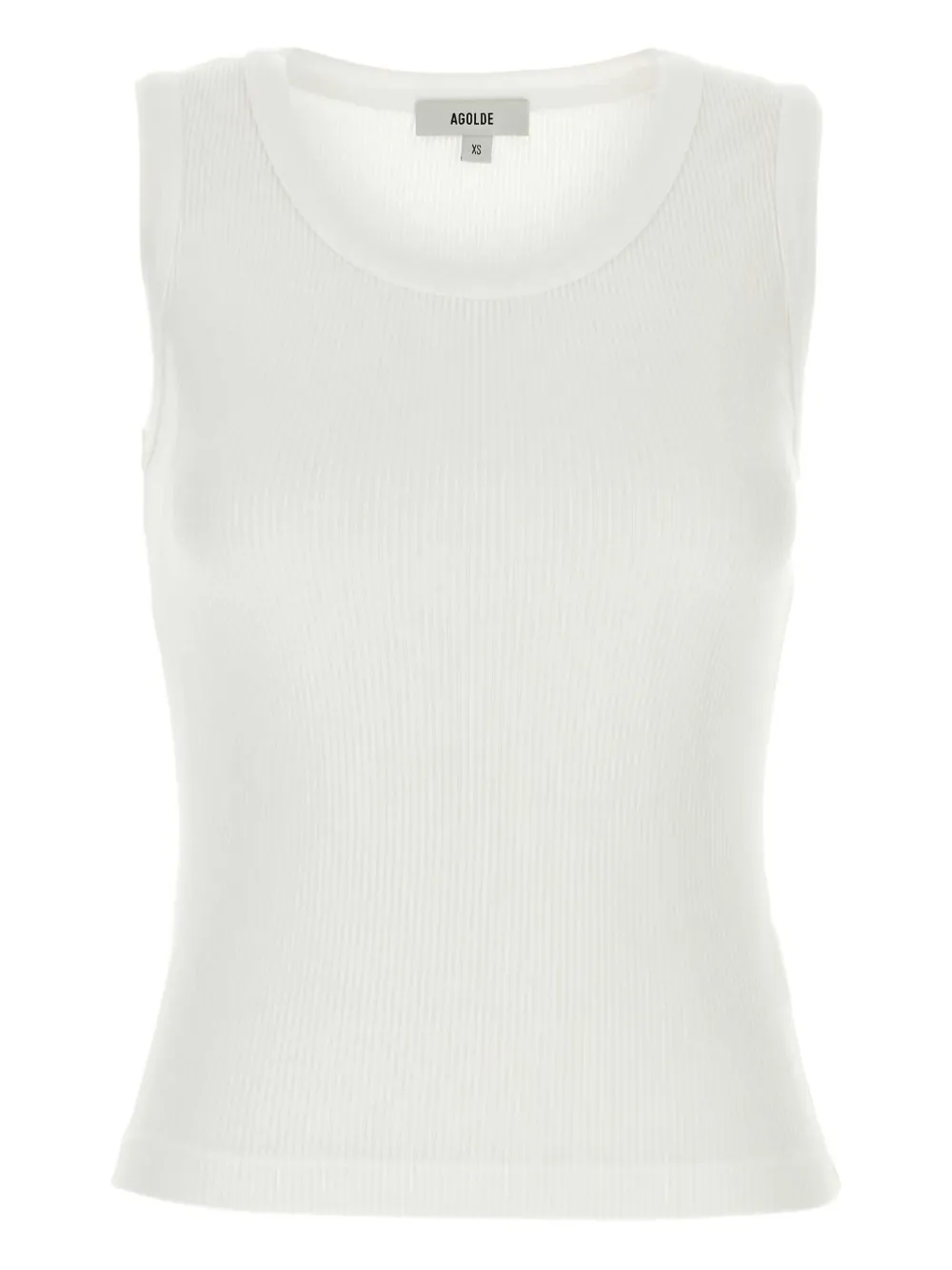 AGOLDE top tejido de canalé sin mangas | blanco | Image 1