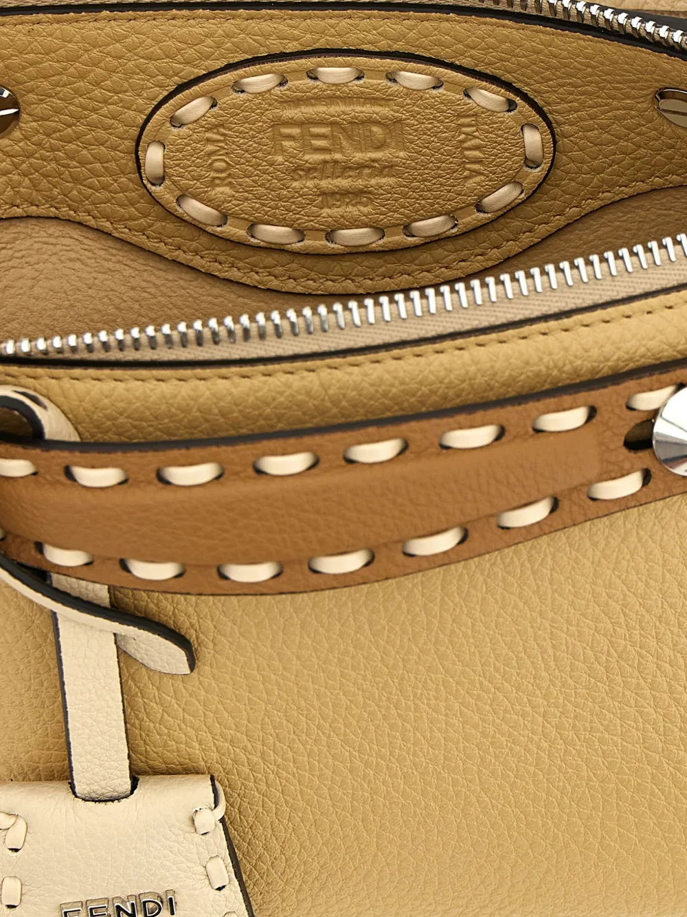 FENDI stud-embellished tote bag Beige