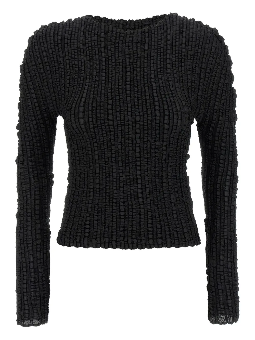 Issey Miyake Jellyfish Pleats top met lange mouwen Zwart
