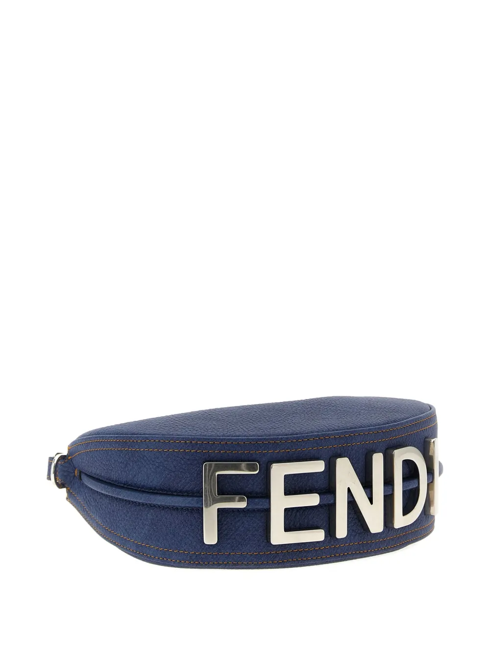 FENDI graphy denim-effect mini bag Blauw