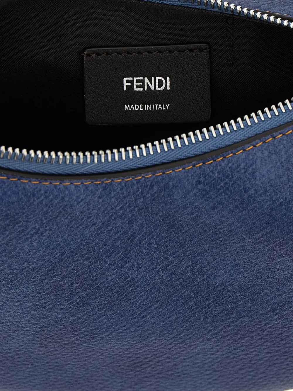 FENDI graphy denim-effect mini bag Blauw