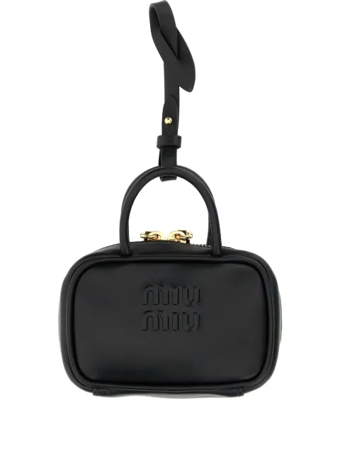 Miu Miu embossed-leather top-handle keychain 