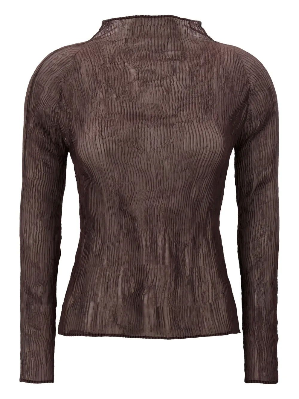 Issey Miyake top con pliegues | marrón | Image 1