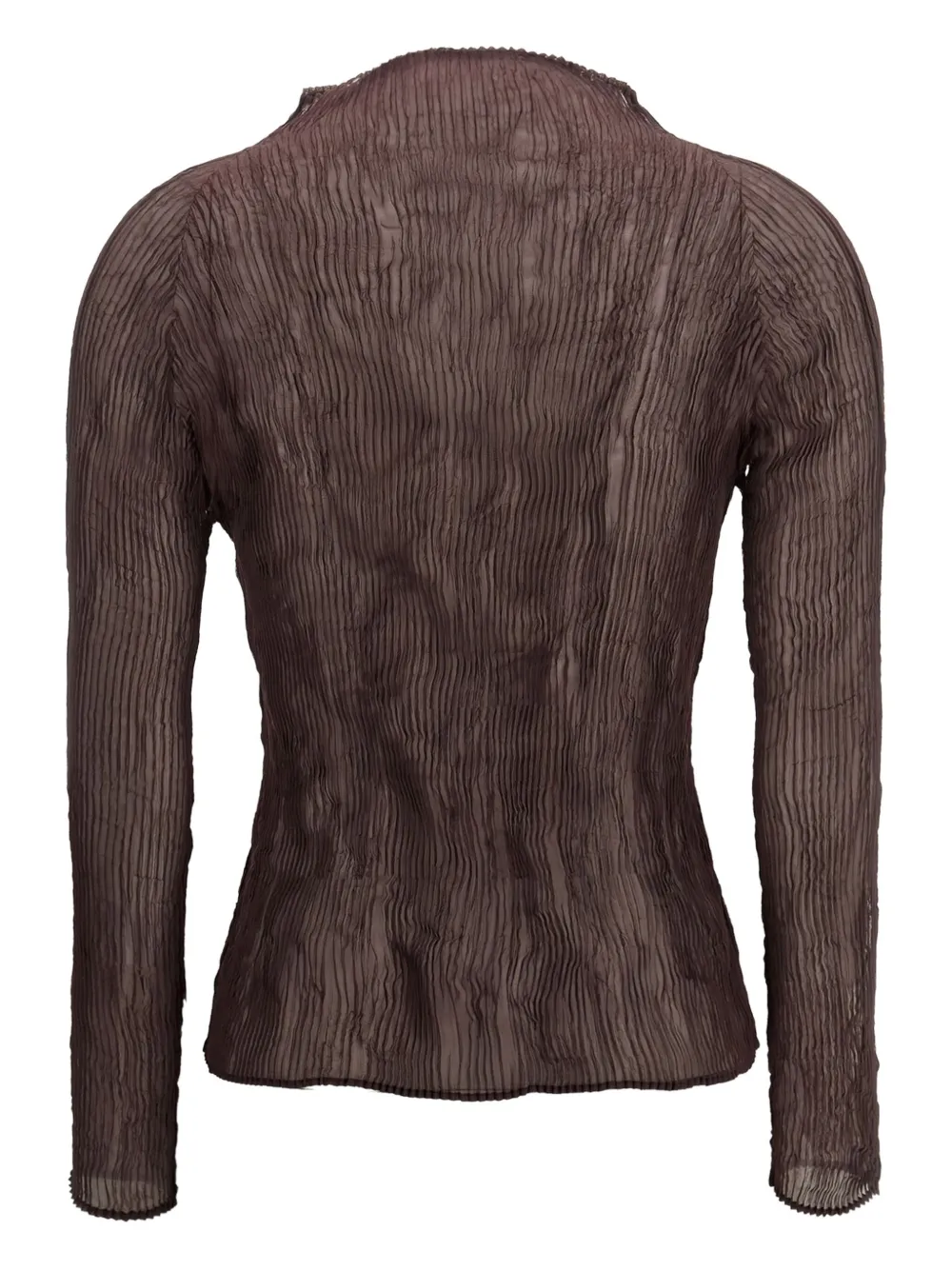 Issey Miyake Geplooide top - Bruin