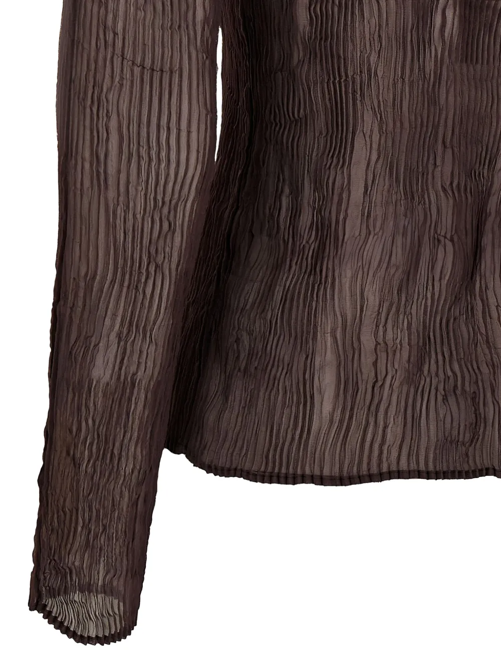 Issey Miyake Geplooide top Bruin