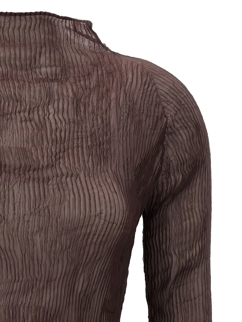 Issey Miyake Geplooide top Bruin