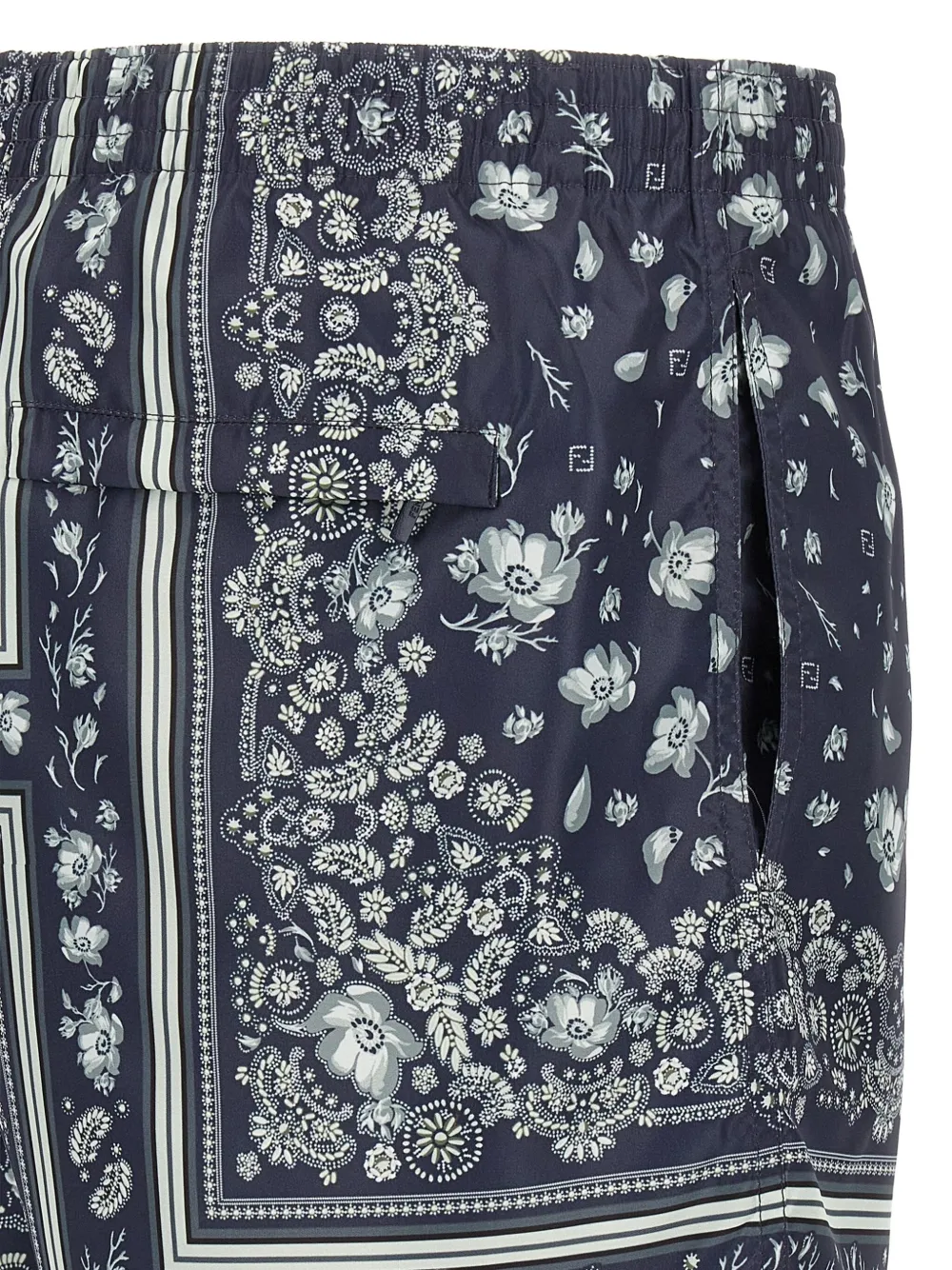 FENDI Zwembroek met bloemenprint Blauw