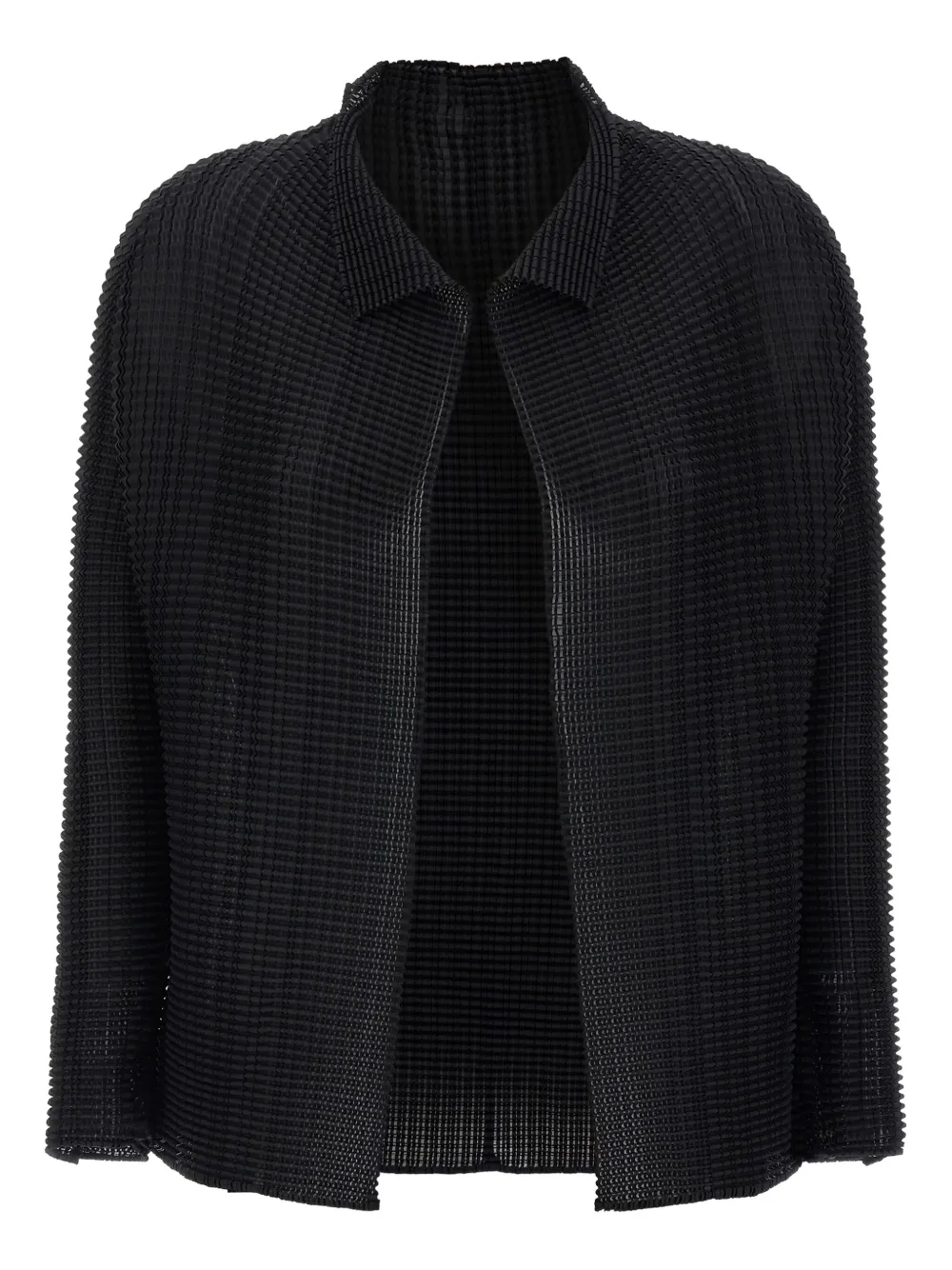 Issey Miyake pleated longsleeve cardigan Zwart
