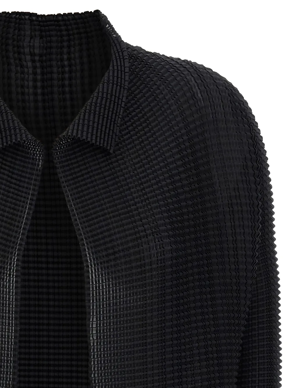 Issey Miyake Geplooid vest met lange mouwen Zwart