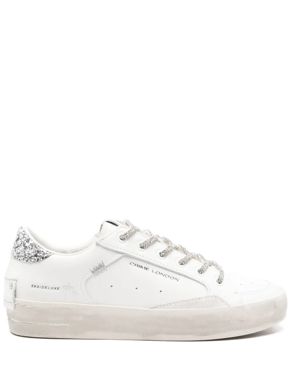 glitter-heel leather trainers