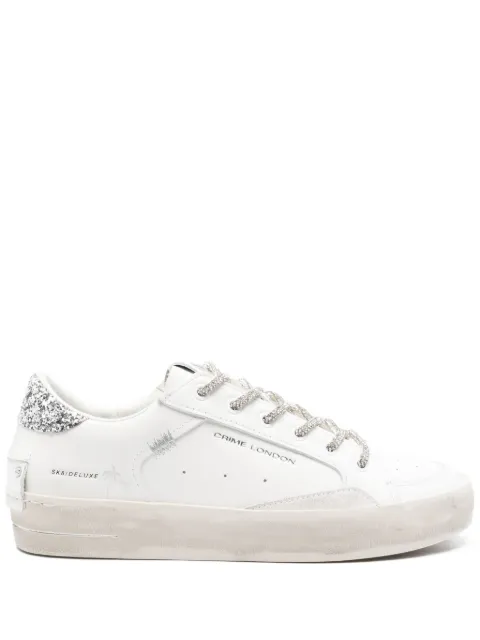Crime London glitter-heel leather trainers