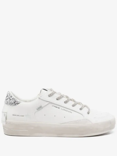 Crime London glitter embellished lace-up sneakers