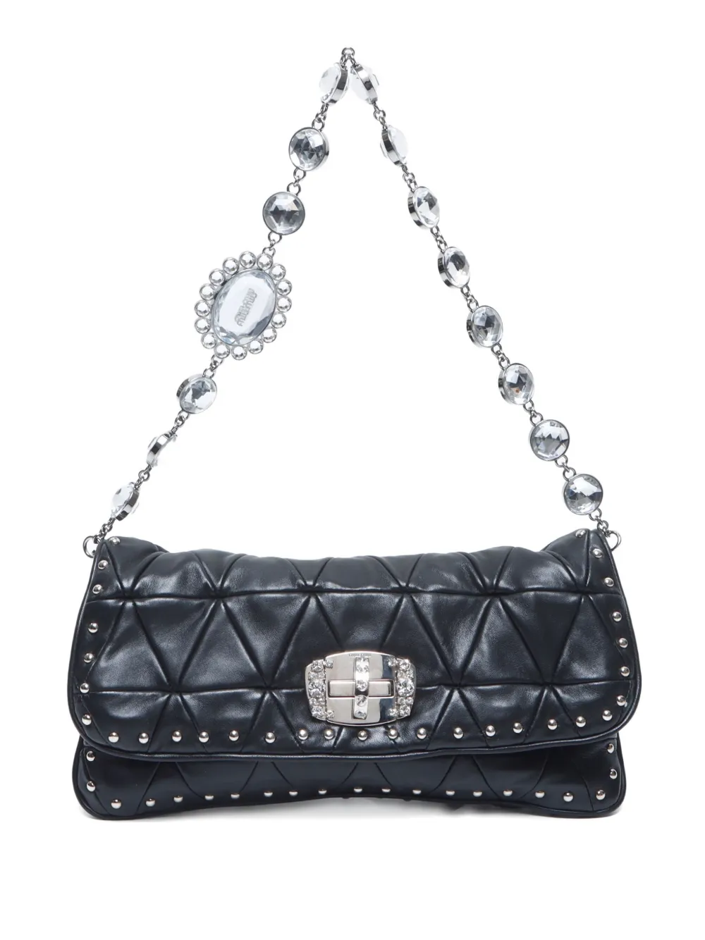 Miu Miu Pre-Owned 2010 crystal-embellished shoulder bag | negro | Image 1