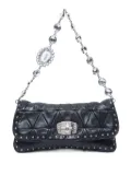 Miu Miu Pre-Owned 2010 crystal-embellished shoulder bag - Black