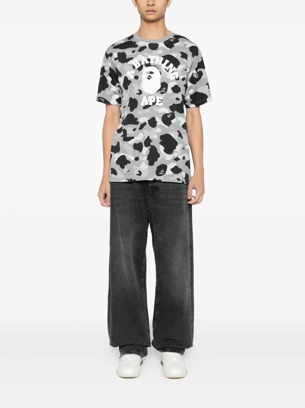 A BATHING APE T-shirt met print Zwart