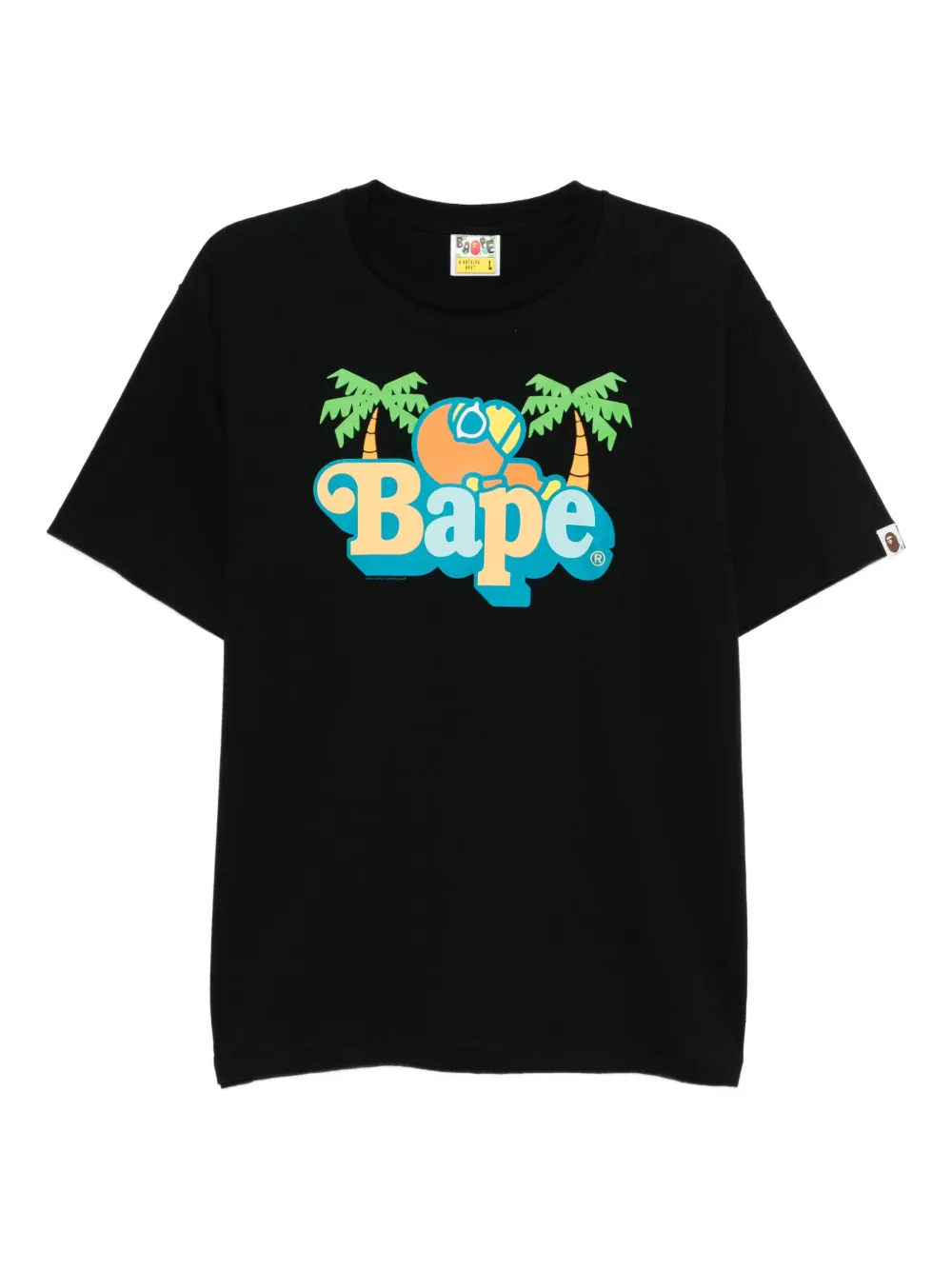 A BATHING APE T-shirt met print Zwart