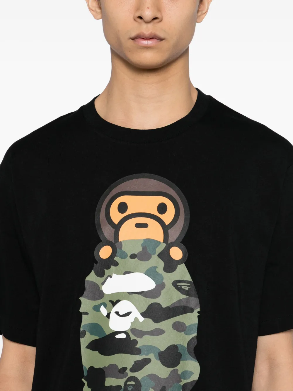 A BATHING APE T-shirt met print Zwart