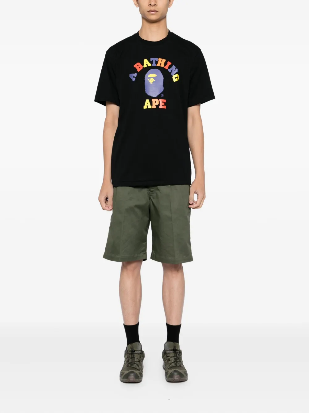 A BATHING APE T-shirt met print Zwart