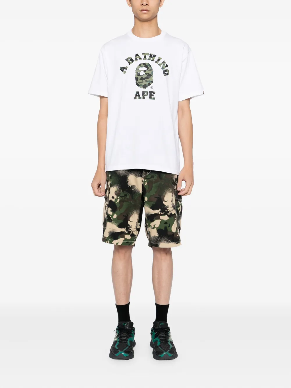A BATHING APE T-shirt met print Wit