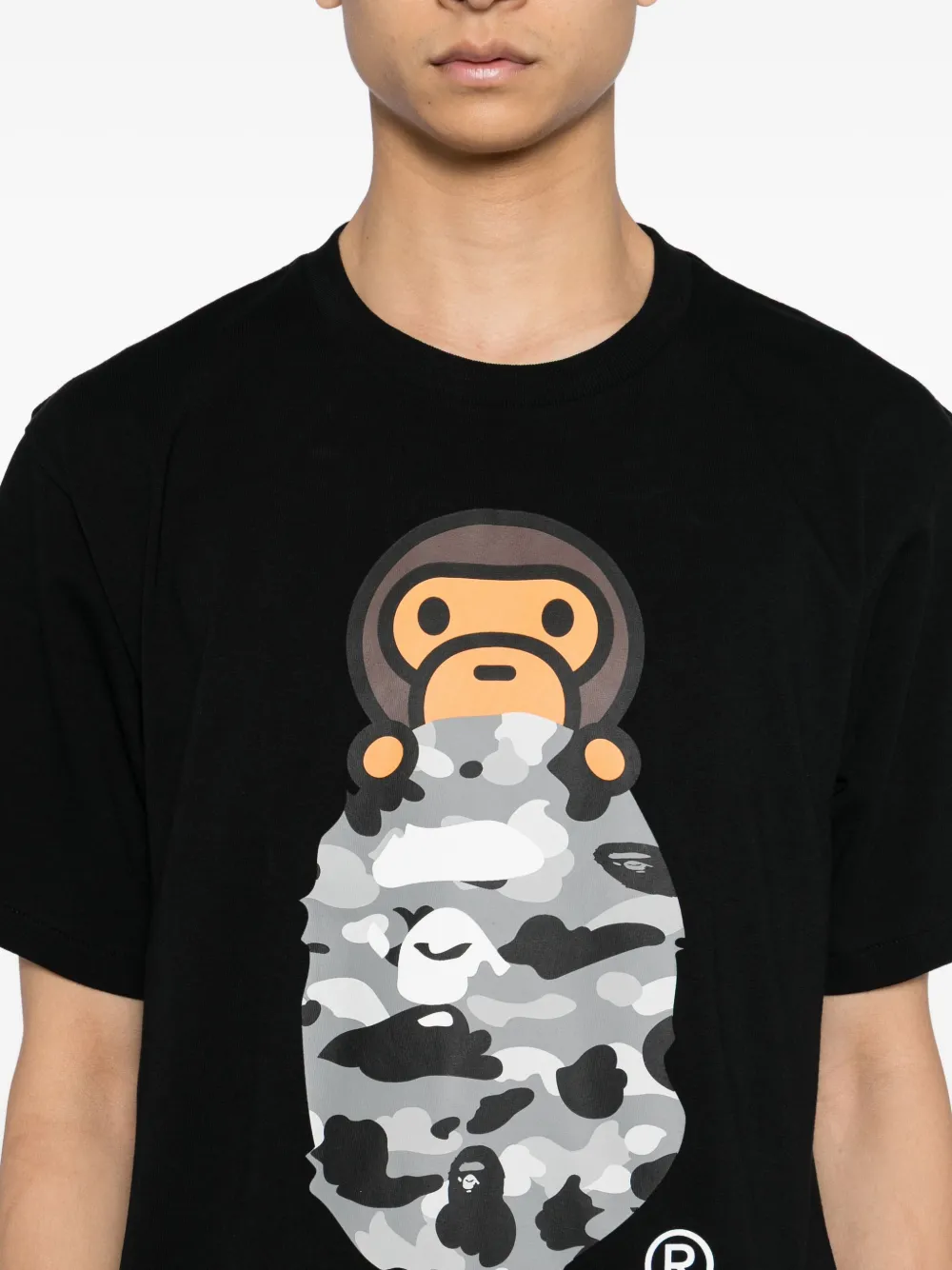 A BATHING APE T-shirt met print Zwart