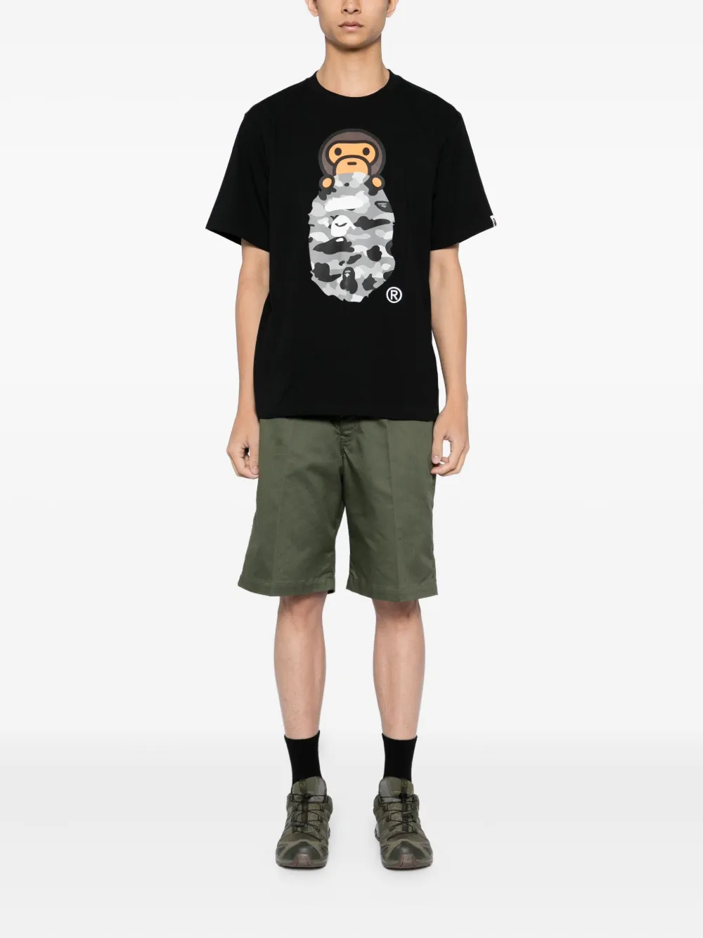 A BATHING APE T-shirt met print Zwart
