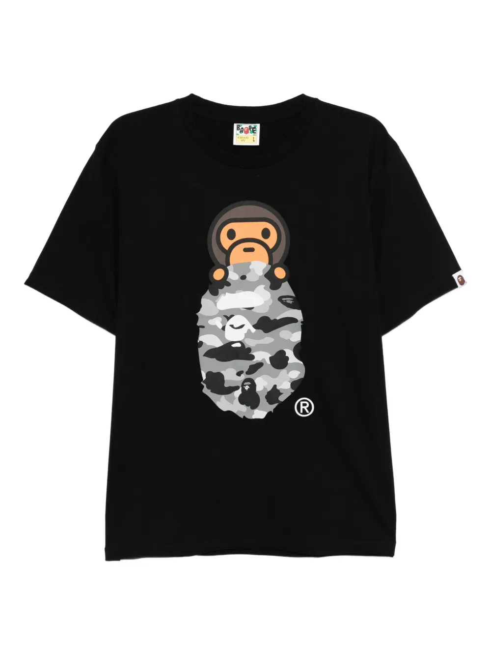 A BATHING APE T-shirt met print Zwart