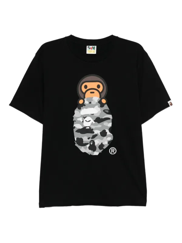 A BATHING APE ロゴ プリントTシャツ 袋付き A BATHING APE® ロゴ Tシャツ | ブラック | FARFETCH JP
