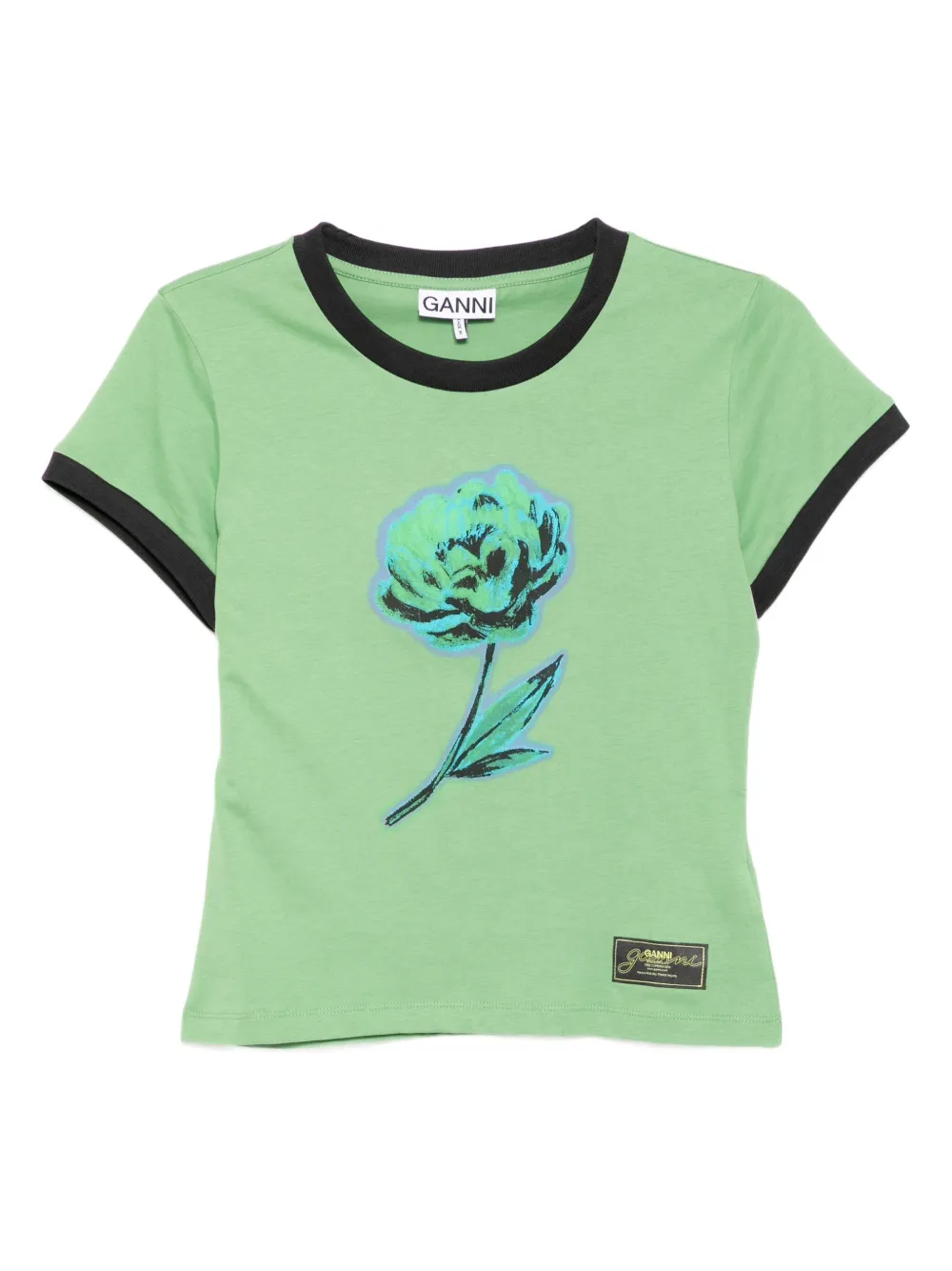 GANNI graphic-print T-shirt | Green | Image 1
