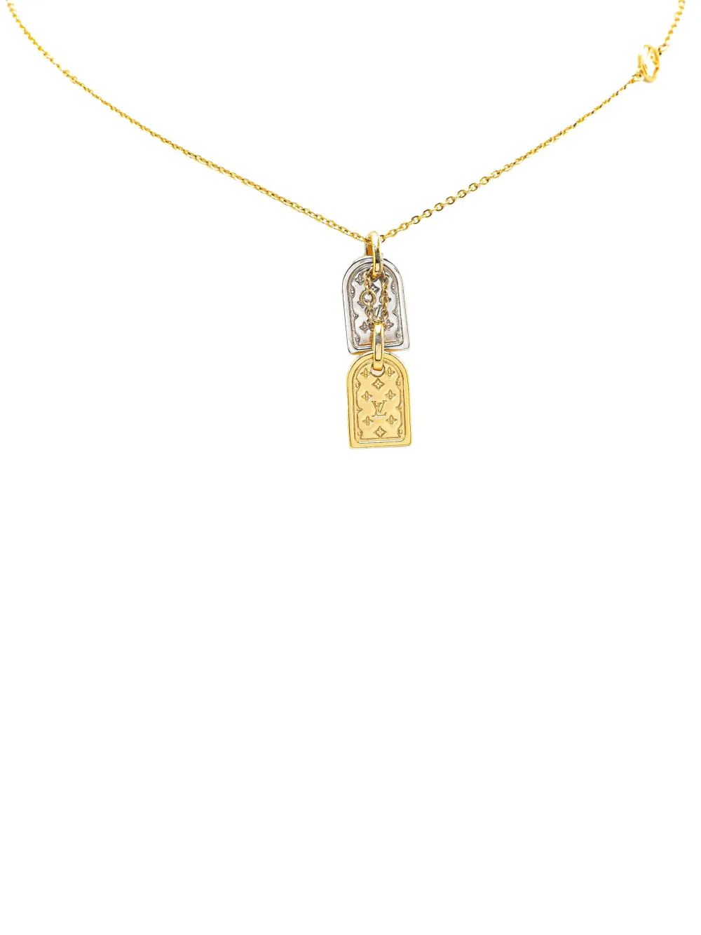 Louis Vuitton Pre-Owned 2019 Gold Plated Nanogram Pendant Necklace Louis Vuitton Pre-Owned 2019 Gold Plated Nanogram Pendant Necklace