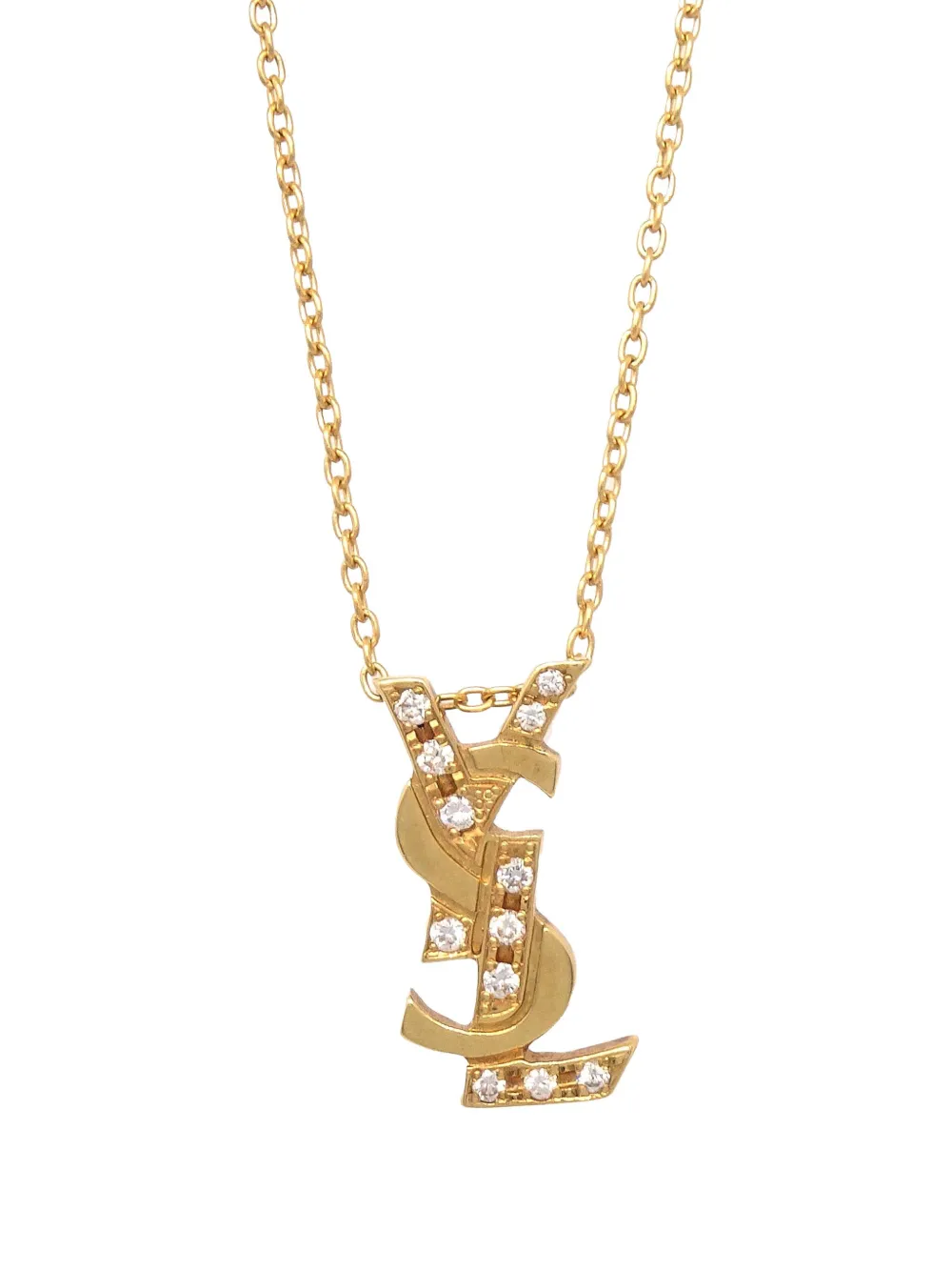 Saint Laurent Pre-Owned collar Cassandre en oro amarillo de 18kt 1990-2000 | Image 2