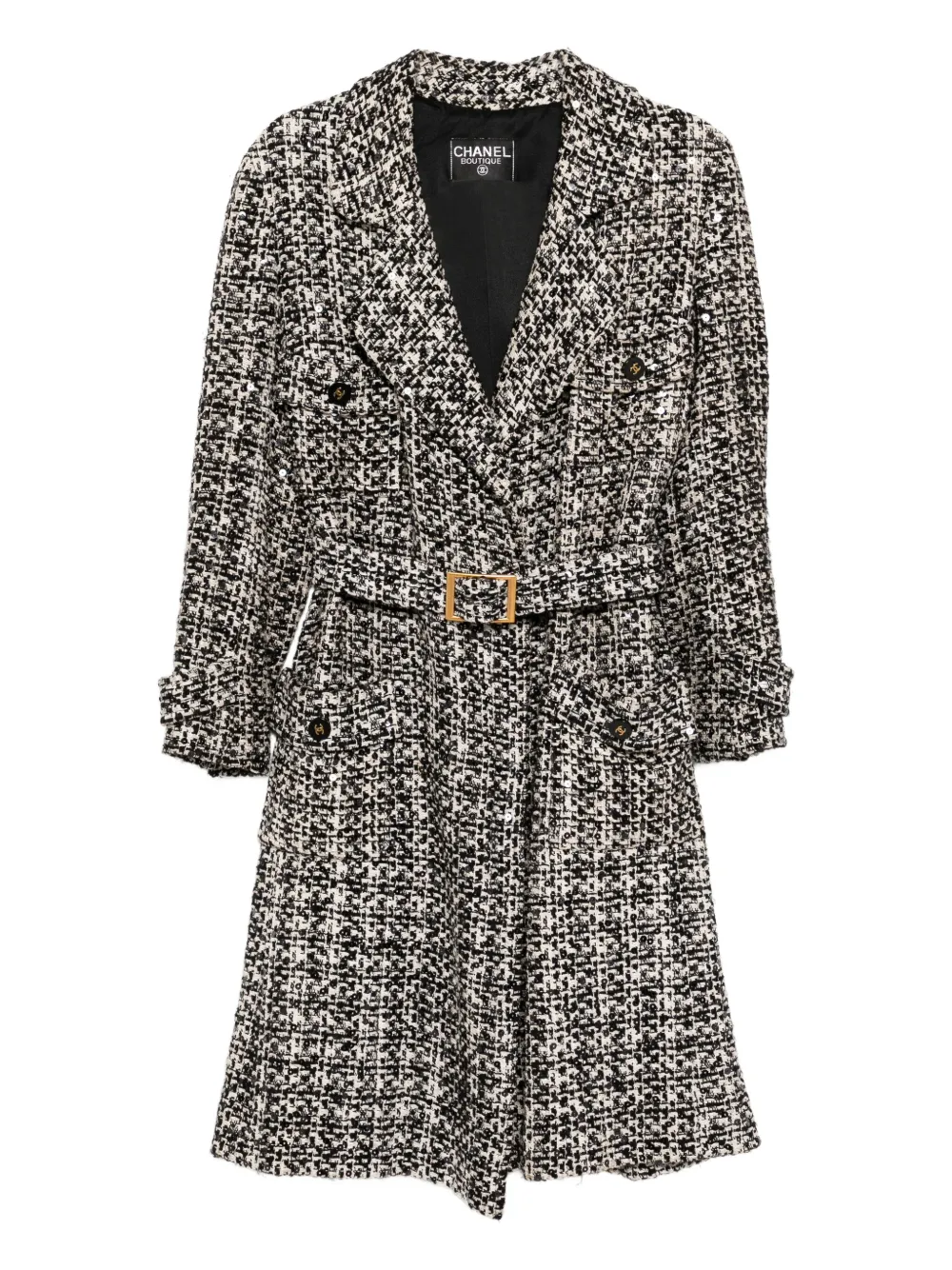 CHANEL Pre-Owned 1990-2000s tweed coat | Black | Image 1