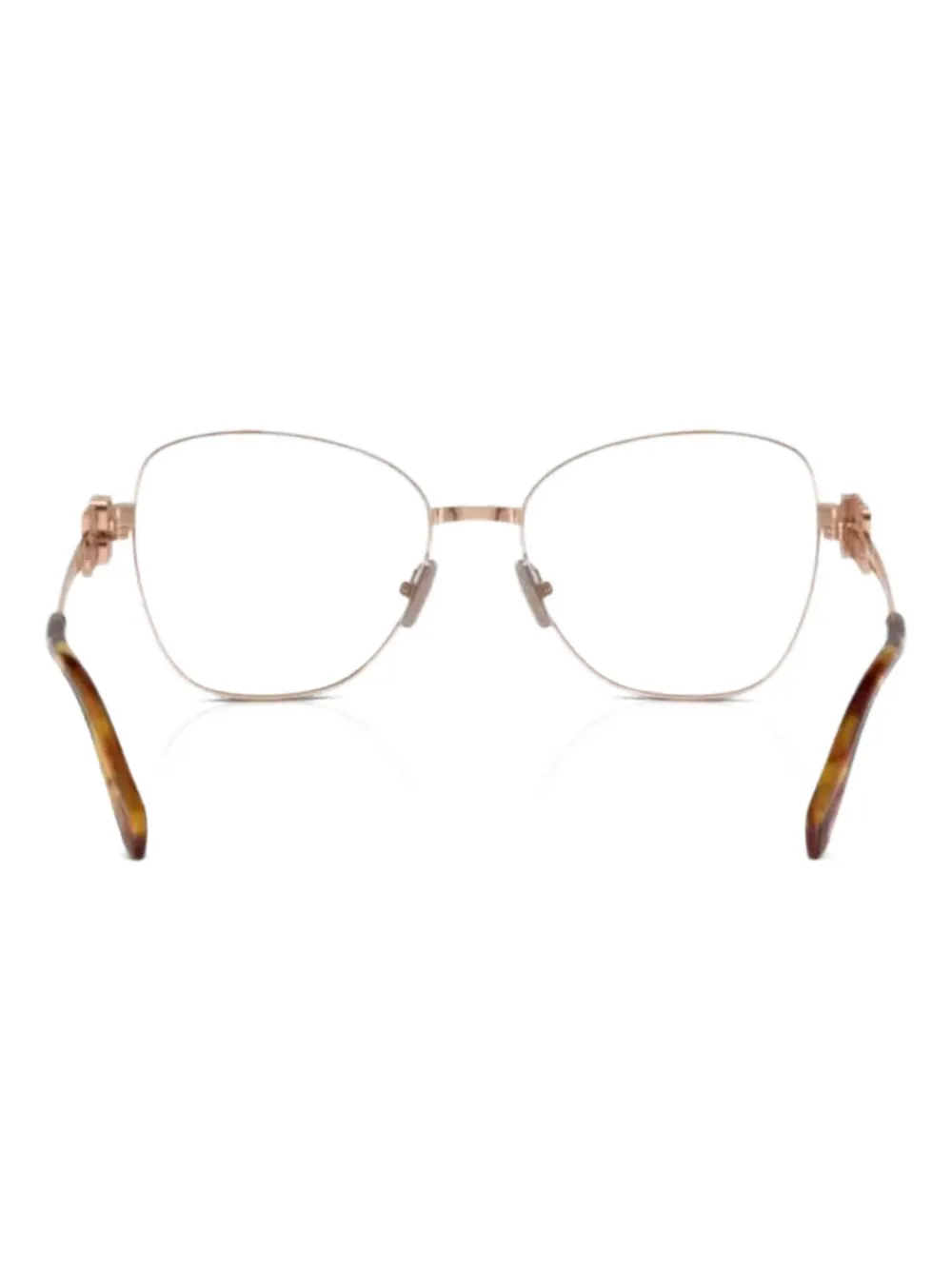 Miu Eyewear Bril met metalen montuur en logoplakkaat Goud