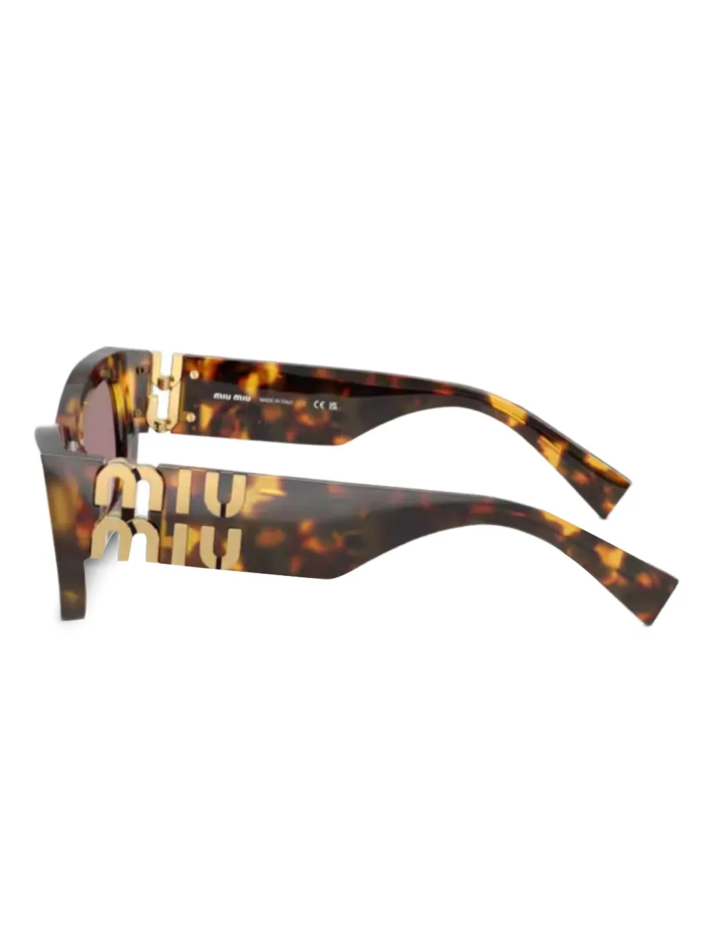 Miu Eyewear Zonnebril met schildpadschild-design Bruin