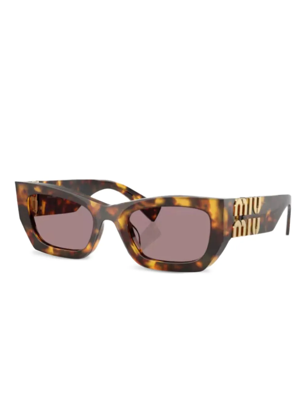 Miu Eyewear Zonnebril met schildpadschild-design Bruin