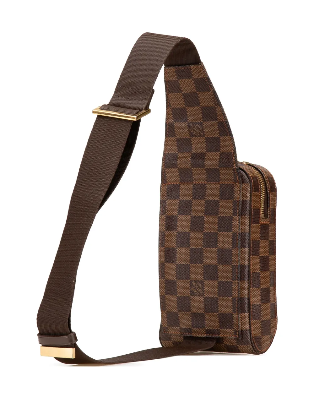 Pre-owned Louis Vuitton 2005 Damier Ebene Geronimos Crossbody Bag In Brown