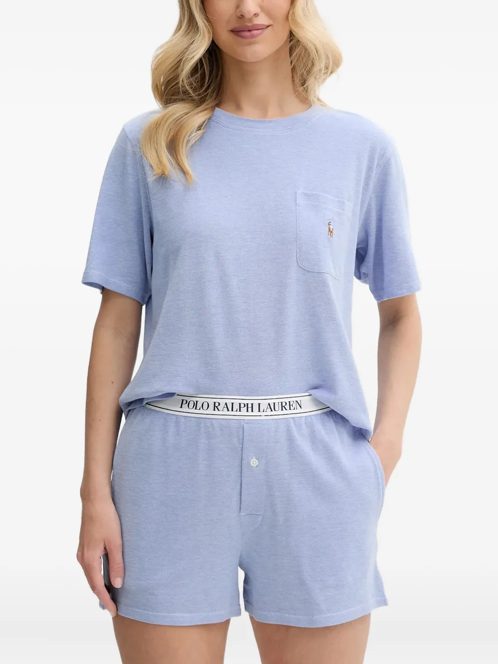 Polo Ralph Lauren Logo Pyjama Set In Blue
