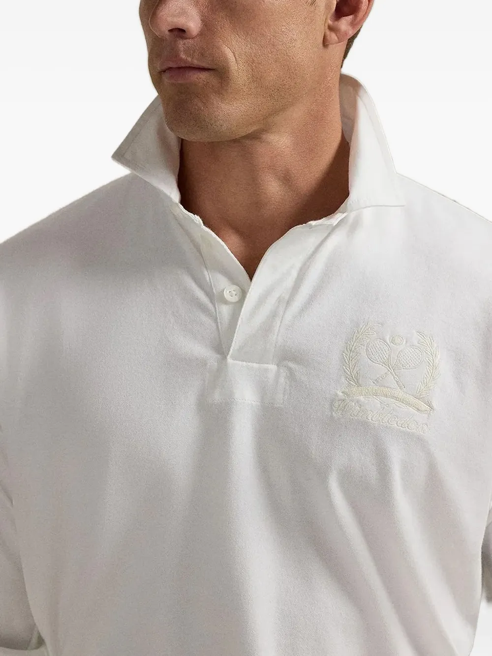 Polo Ralph Lauren Poloshirt met borduurwerk en lange mouwen Wit